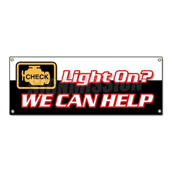 CHECK ENGINE LIGHT BANNER SIGN warning malfunction sensor repair maintenance
